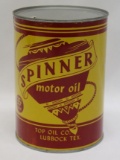 Spinner Top Oil Co 1 Quart Motor Oil Can of Lubbock TX