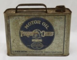 Pequot Chief 1/2 Gallon Motor Oil Can of MN
