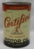 Apex Certified 5 Quart Motor Oil Can of Minneapolis MN