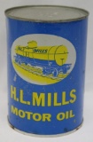 H.L. Mills 1 Quart Motor Oil Can