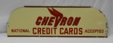 Chevron Credit Card DSP Porcelain Rack Sign
