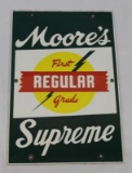 Moore's Supreme Regular SSP Porcelain Pump Plate Sign