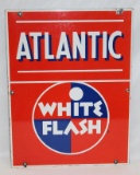 Atlantic White Flash SSP Porcelain Pump Plate Sign