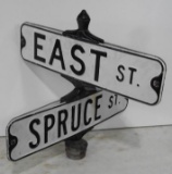Spruce and East Street Signs
