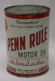 Penn Rule Westpoint Oil Co. 1 Quart Motor Oil Can of Los Angeles CA