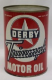 Derby Triumph 1 Quart Motor Oil Can of Wichita KS