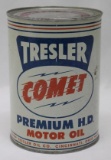 Tresler Comet Premium H.D. 1 Quart Motor Oil Can of Cincinnati OH