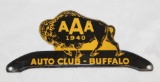 1940 AAA Auto Club of Buffalo NY License Plate Topper Sign