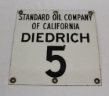 Standard Oil of California Diedrich Porcelain Sign