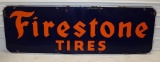 Large Firestone Tires Horizontal Porcelain Sign