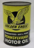 Golden Eagle 1 Quart Motor Oil Can Sunset Oil Co of Los Angeles