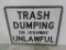 Trash Dumping on Highway Unlawful Road Sign