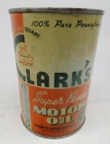 Clark's Super Penn Motor Oil Quart Can