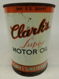 Clark's Super Motor Oil Quart Can