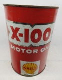 Shell X-100 Motor Oil 5 Quart Can (Red)