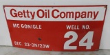 Getty Oil Company Lease Porcelain Sign