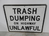 Trash Dumping on Highway Unlawful Road Sign