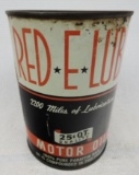 Red E Lube Motor Oil Quart Can