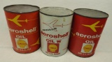 Group of Shell Aeroshell Quart Oil Cans