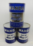 Group of Wanda Motor Oil Quart Cans