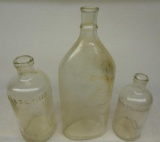Group of Early Embossed Bottles