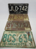 Group of Michigan and Minnesota License Plates