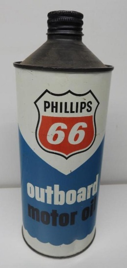 Phillips 66 Outboard Cone Top Quart Oil Can