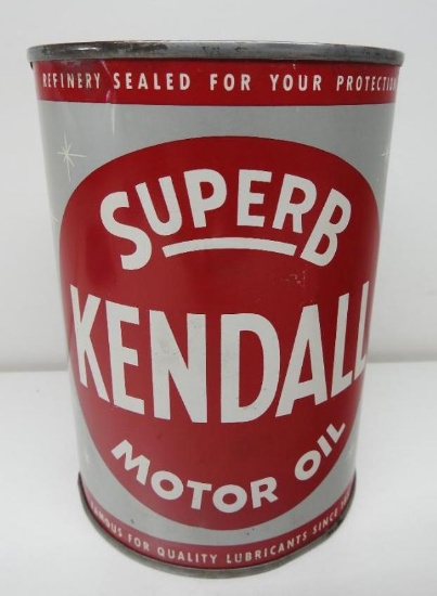 Kendall Superb Motor Oil Quart Can (Red Bands)