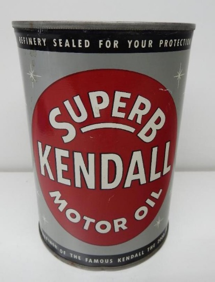Kendall Superb Motor Oil Quart Can (Black Bands)