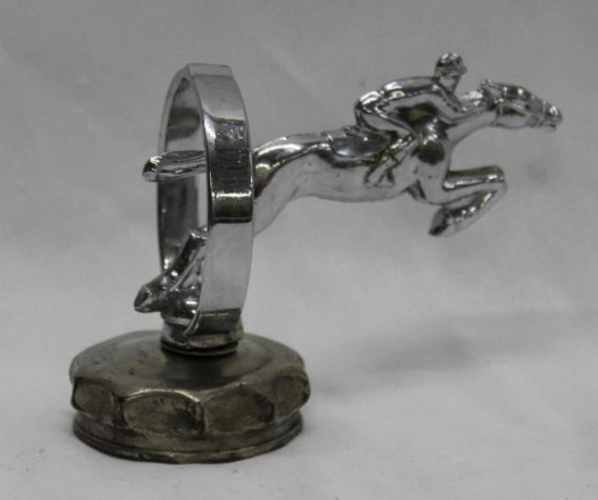 Jockey and Racehorse Radiator Mascot Hood Ornament