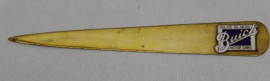 Buick Motor Car Co Cloisonne Advertising Letter Opener