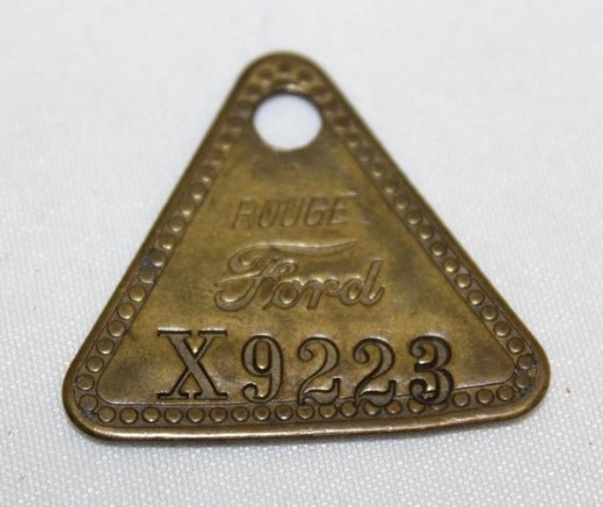 Ford River Rouge Plant Identification Brass Tag