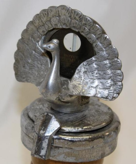 Peacock Boyce Moto Meter Attachment Radiator Mascot
