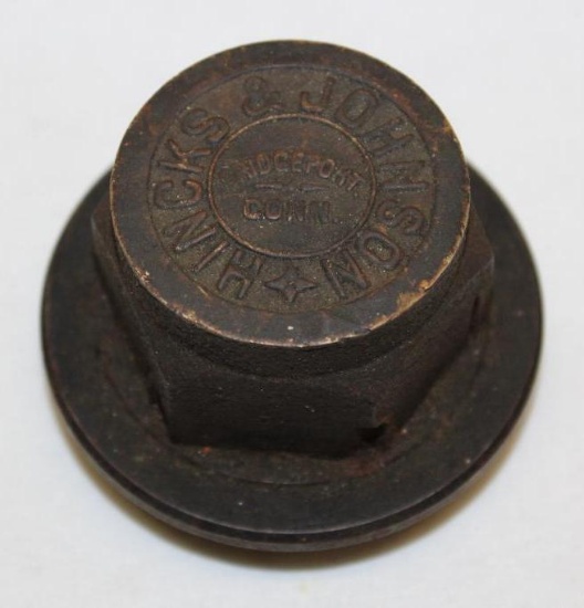 Early Hincks & Johnson Carriage Builder Locomobile Threaded Hub Cap