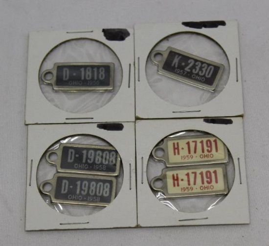 1956, 1957, 1958, 1959 OH License Plate Keychain Fob