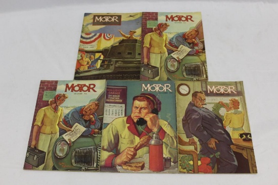 1941 Motor Magazines: 5 Issues: Great Ads