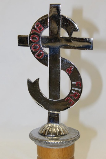 Red Cross Blood and Fire Radiator Mascot Hood Ornament from England