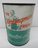 Workingman's Friend Motor Oil Quart Can (Metal)