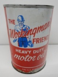 Workingman's Friend Heavy Duty Motor Oil Quart Can (Metal)