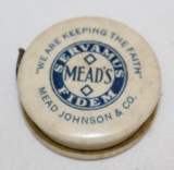 Mead's Servamus Fidam Celluloid Advertising Tape Measure