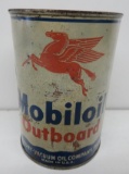 Mobiloil Outboard Quart Oil Can