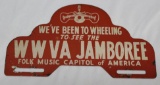 West Virginia Jamboree Wheeling Advertising License Plate Topper