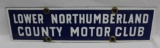 AAA Lower Northumberland Motor Club Porcelain Sign