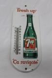 Porcelain 7up Fresh Up Advertising Thermometer