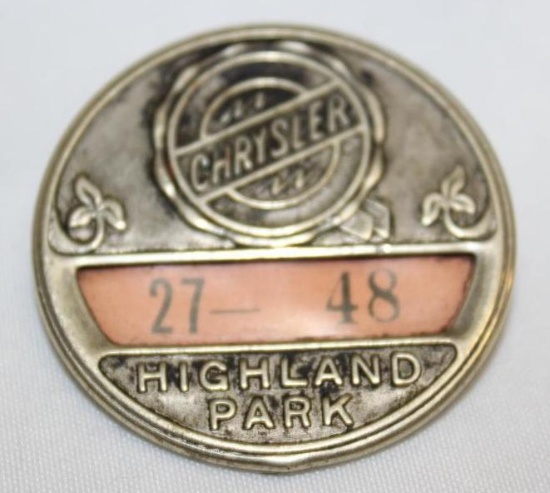 Chrysler Motor Car Co Employee Pin Badge