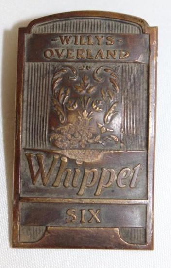 Willys Overland Whippet Motor Car Co Radiator Emblem Badge
