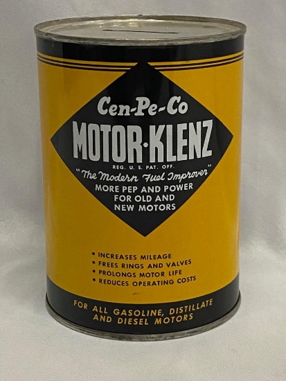 Cen-pe-co Motor Klenz 1 Quart Metal Oil Can Bank