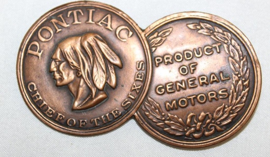 1925-1927 Pontiac Indian Radiator Emblem Badge