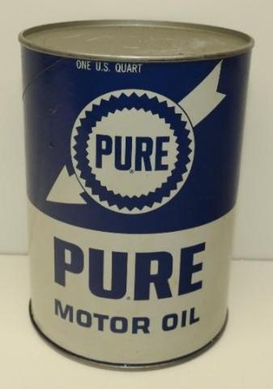 Pure Motor Oil Quart Can (Arrow Logo, White)