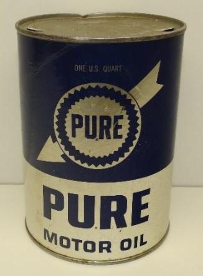 Pure Motor Oil Quart Can (Arrow Logo, Silver)